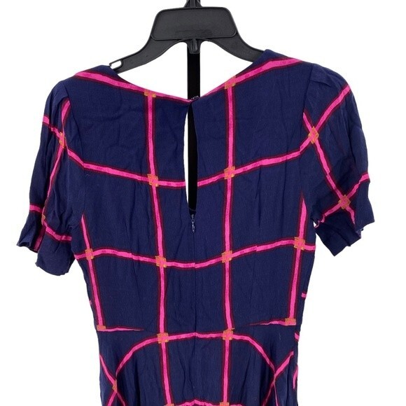 Anthropologie HD in Paris Size 2 Striped Pane Midi Dress Blue and Pink - Picture 9 of 13